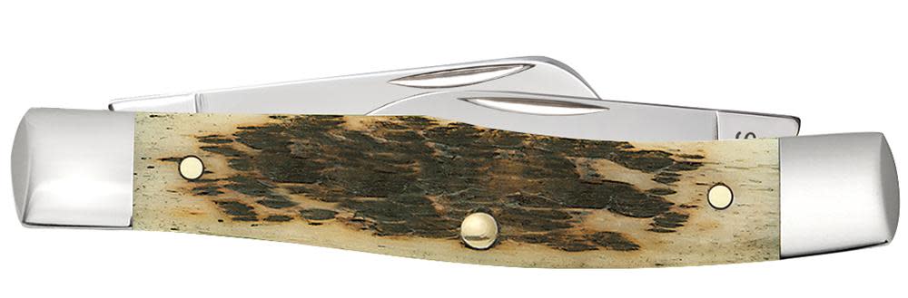 Case Knives Peach Seed Jig Amber Bone CS Medium Stockman Knife