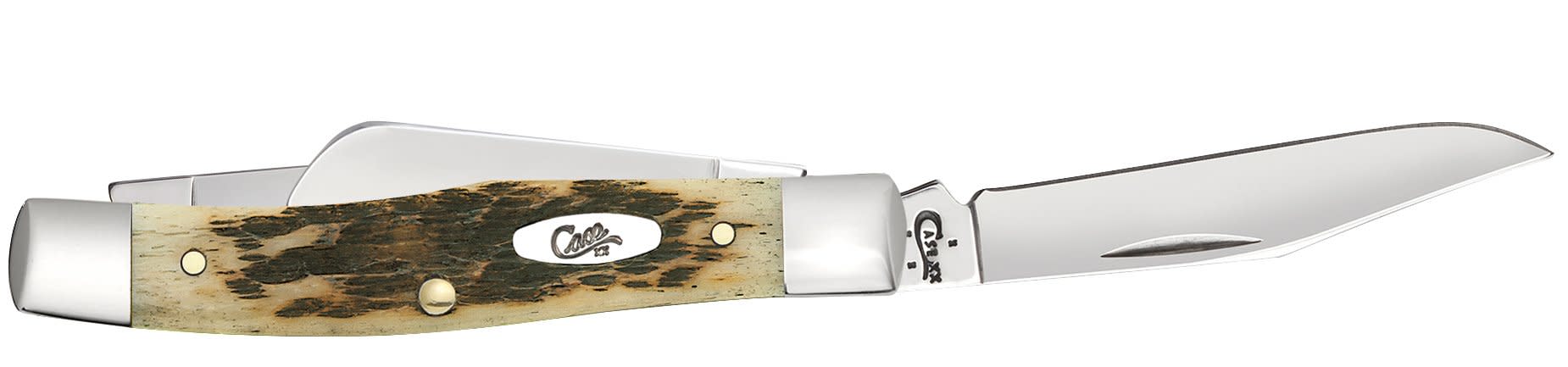 Case Knives Peach Seed Jig Amber Bone CS Medium Stockman Knife
