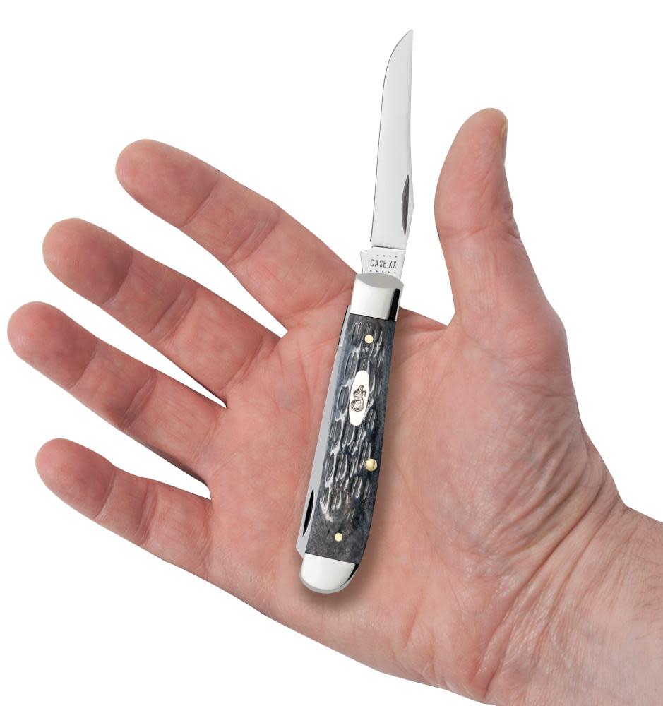 Case Knives Pocket Worn® Crandall Jig Gray Bone Mini Trapper Knife