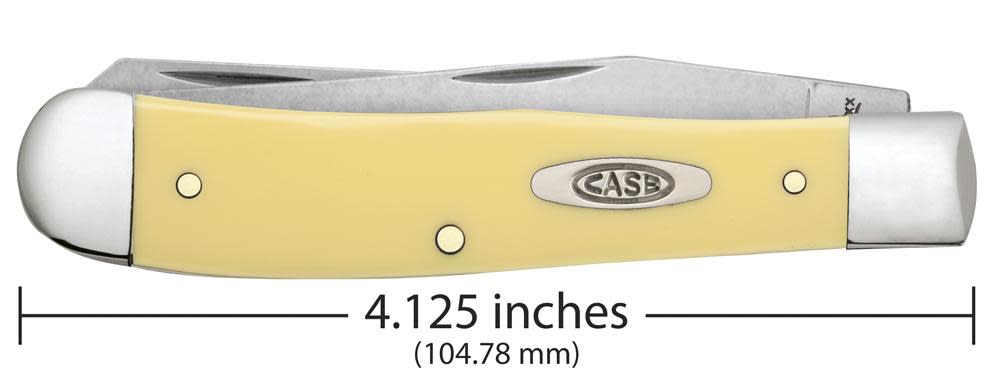 Case Knives Yellow Synthetic Carbon Steel Trapper Knife w/ Clip