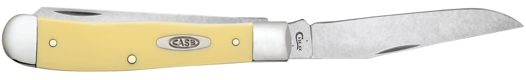 Case Knives Yellow Synthetic Carbon Steel Trapper Knife w/ Clip