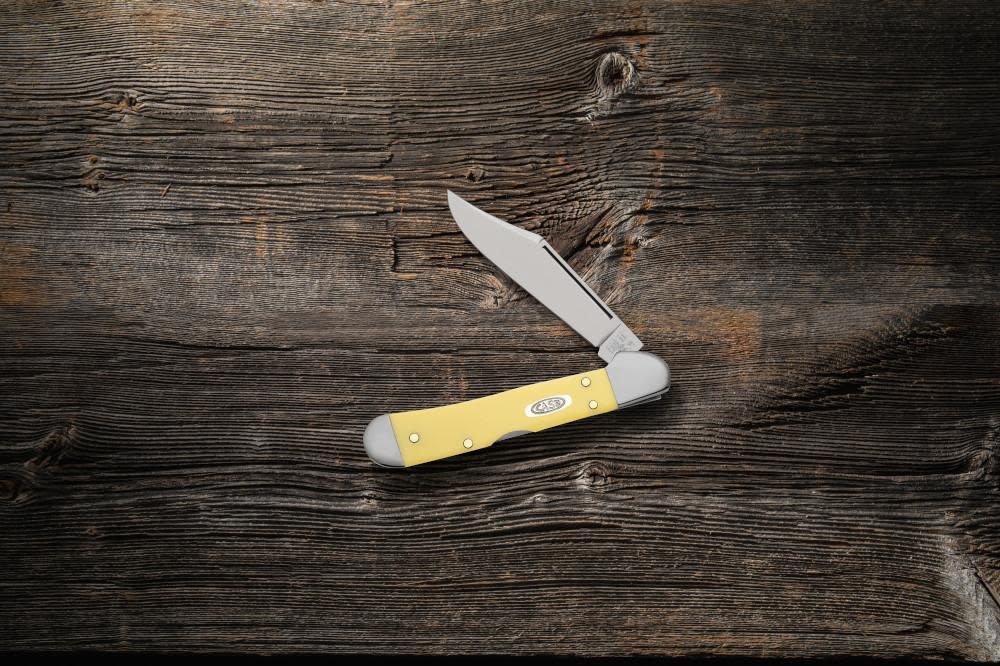 Case Knives Yellow Synthetic Carbon Steel Mini CopperLock® Knife