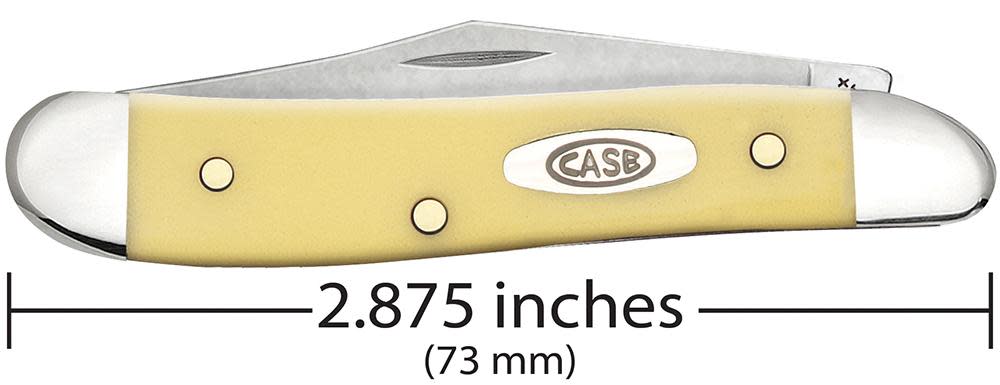 Case Knives Yellow Synthetic Carbon Steel Peanut Knife