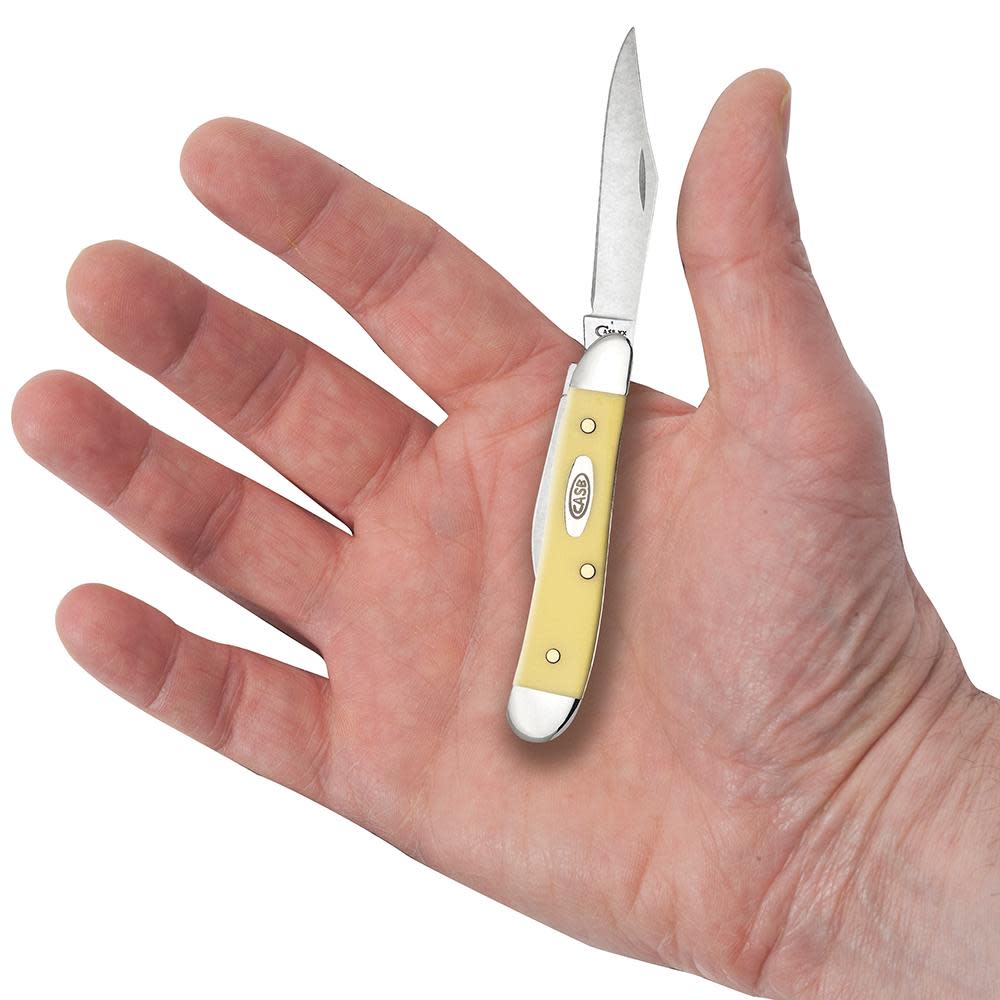 Case Knives Yellow Synthetic Carbon Steel Peanut Knife