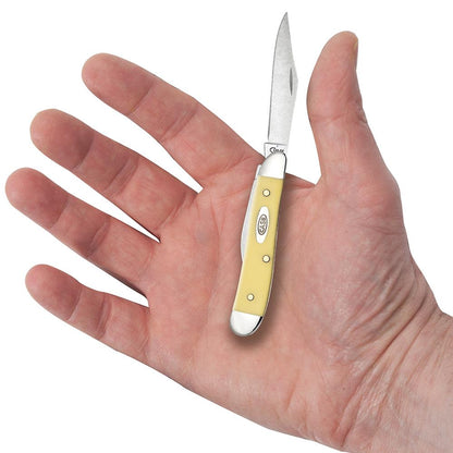 Case Knives Yellow Synthetic Carbon Steel Peanut Knife