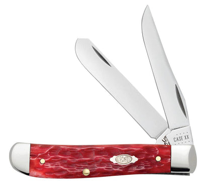Case Knives Peach Seed Jig Dark Red Bone Mini Trapper Knife