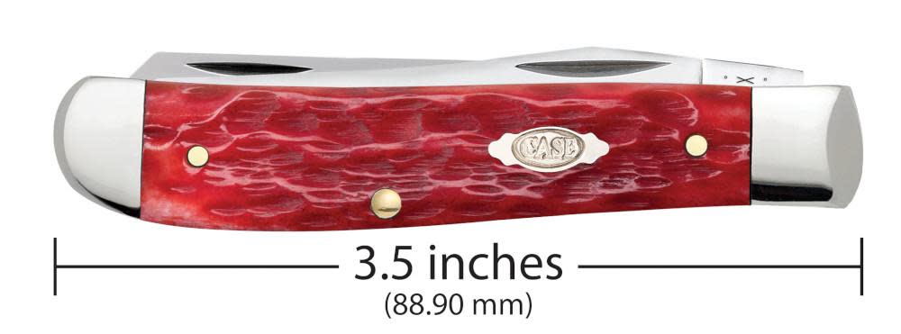 Case Knives Peach Seed Jig Dark Red Bone Mini Trapper Knife