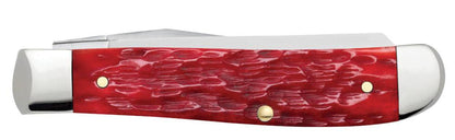 Case Knives Peach Seed Jig Dark Red Bone Mini Trapper Knife