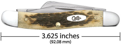 Case Knives Peach Seed Jig Amber Bone CS Medium Stockman Knife