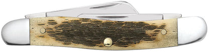Case Knives Peach Seed Jig Amber Bone CS Medium Stockman Knife