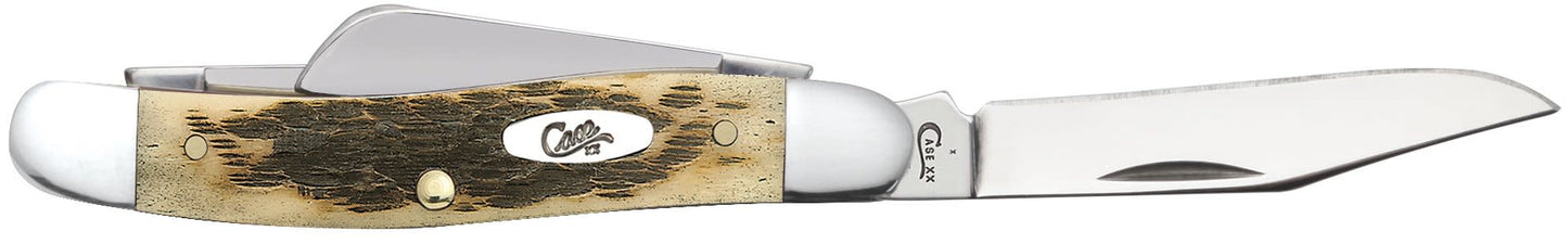 Case Knives Peach Seed Jig Amber Bone CS Medium Stockman Knife