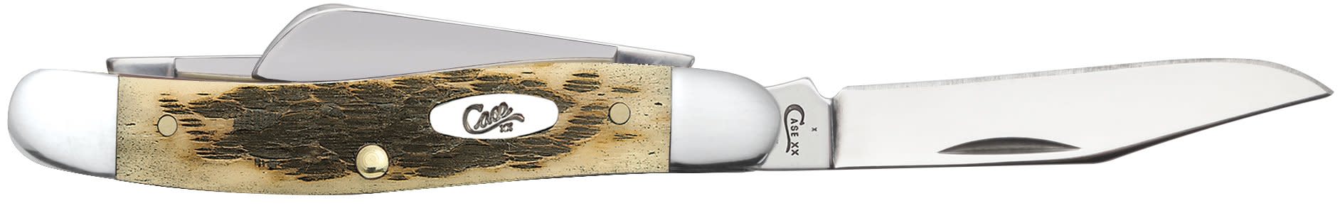 Case Knives Peach Seed Jig Amber Bone CS Medium Stockman Knife