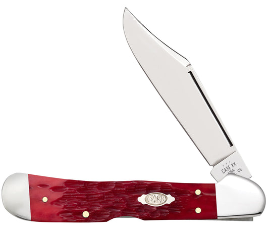 Case Knives Peach Seed Jig Dark Red Bone CS CopperLock® Knife