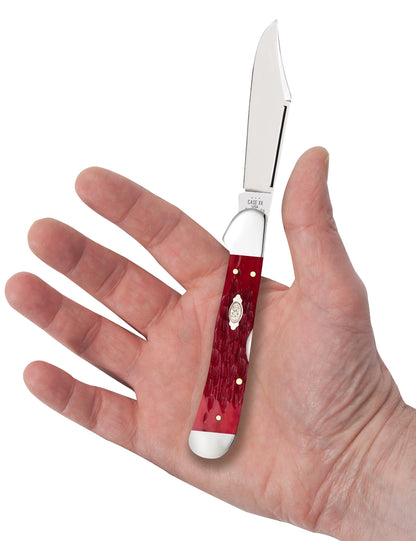 Case Knives Peach Seed Jig Dark Red Bone CS CopperLock® Knife