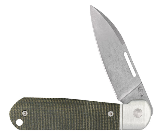 Case Knives Smooth OD Green Canvas Micarta® Highbanks® Knife