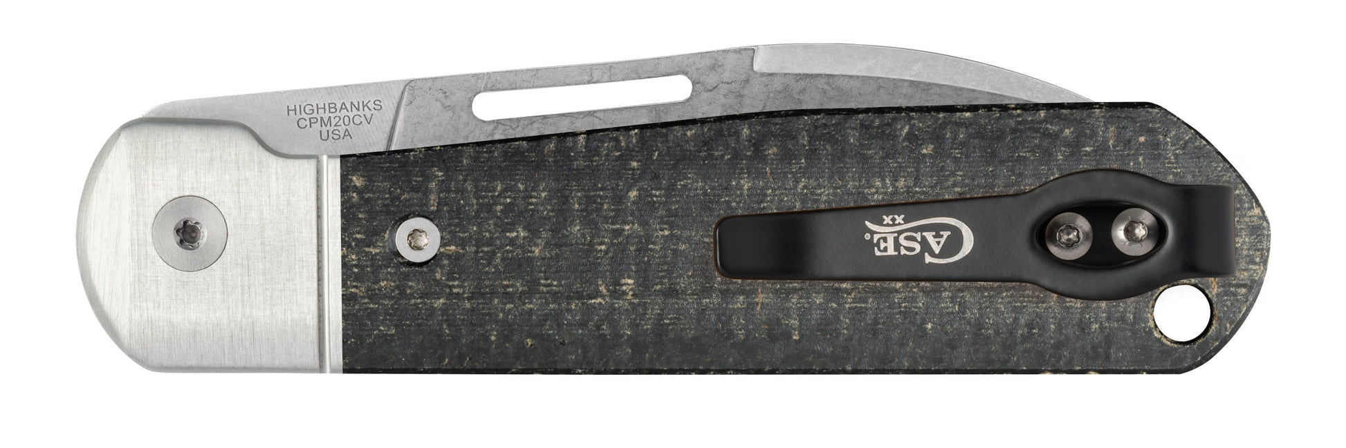 Case Knives Smooth Black Burlap Micarta® Highbanks® Knife