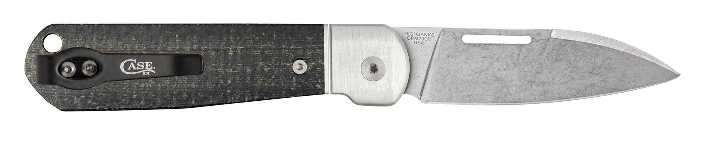 Case Knives Smooth Black Burlap Micarta® Highbanks® Knife