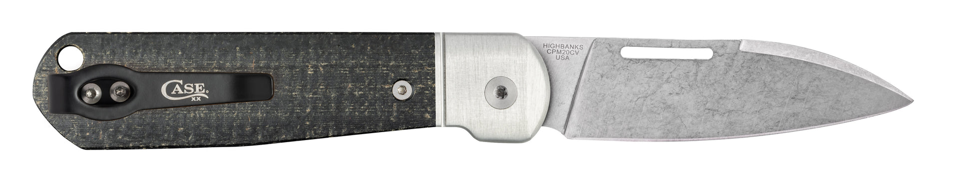 Case Knives Smooth Black Burlap Micarta® Highbanks® Knife