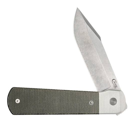 Case Knives Smooth OD Green Canvas Micarta® Longhouse® Knife