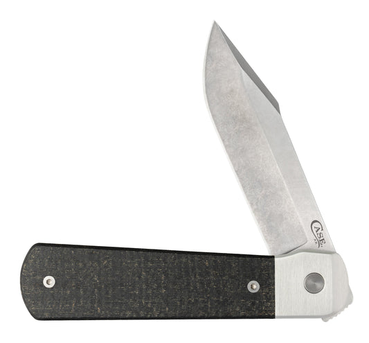 Case Knives Smooth Black Burlap Micarta® Longhouse® Knife