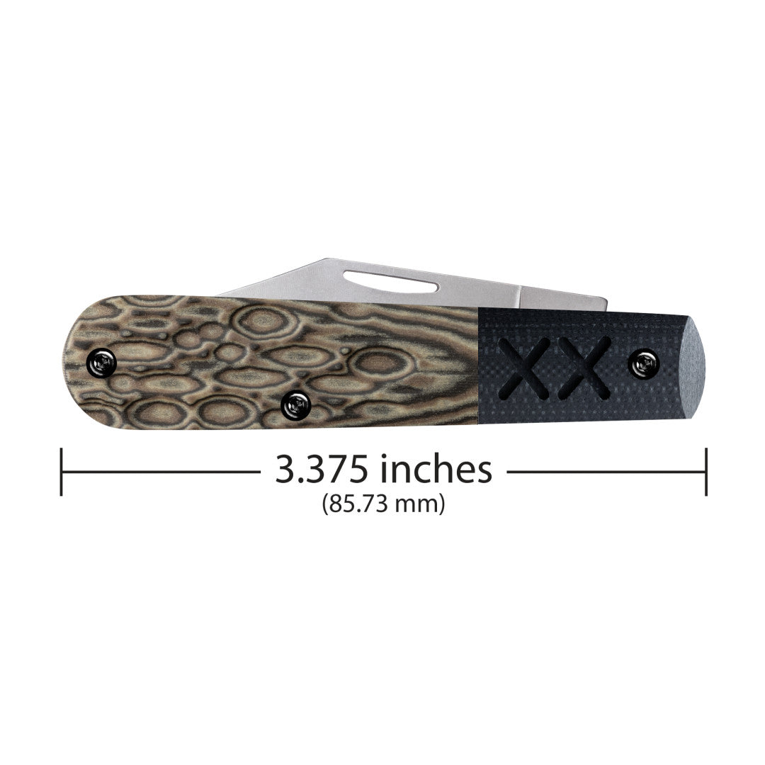 Case Knives Crossroads™ Fossil Jig Luna Richlite® w/Black G-10 XR Barlow