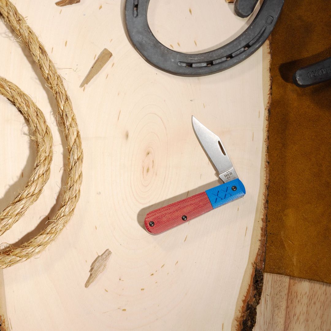Case Knives Crossroads™ Smooth Orange Canvas Laminate with Blue G-10 XR Barlow