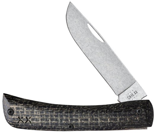 Case Knives Crossroads™ Black Burlap Laminate XR Sod Buster® Jr with Dayglow G-10