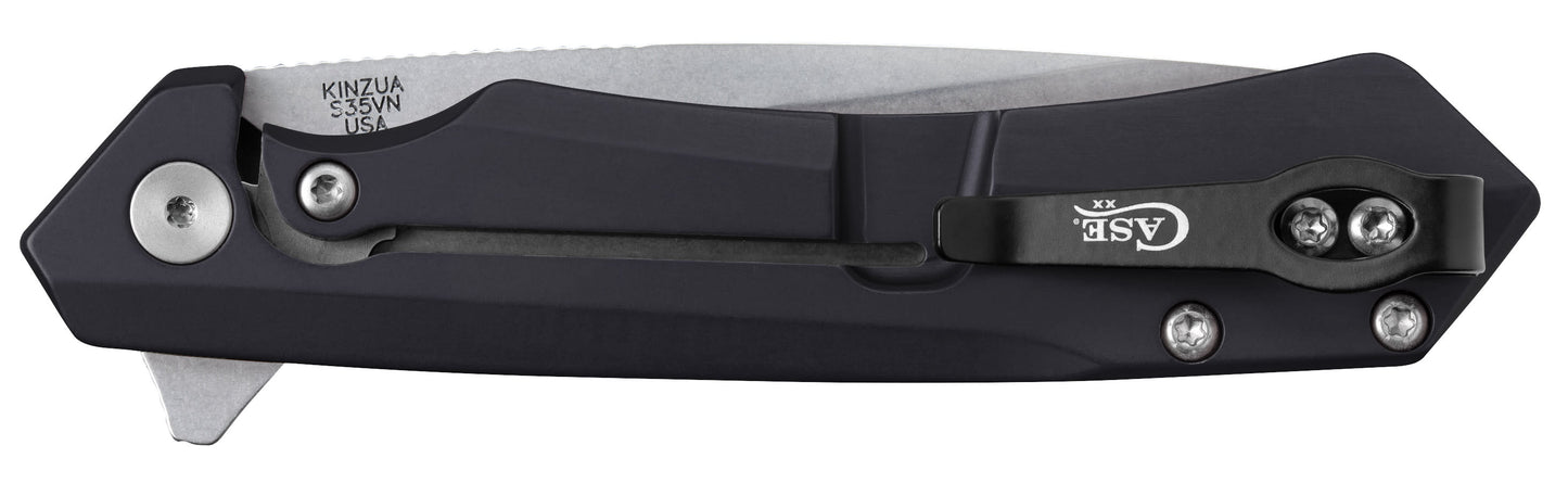 Case Knives Embellished Black Anodized Aluminum Kinzua® with Tanto Blade