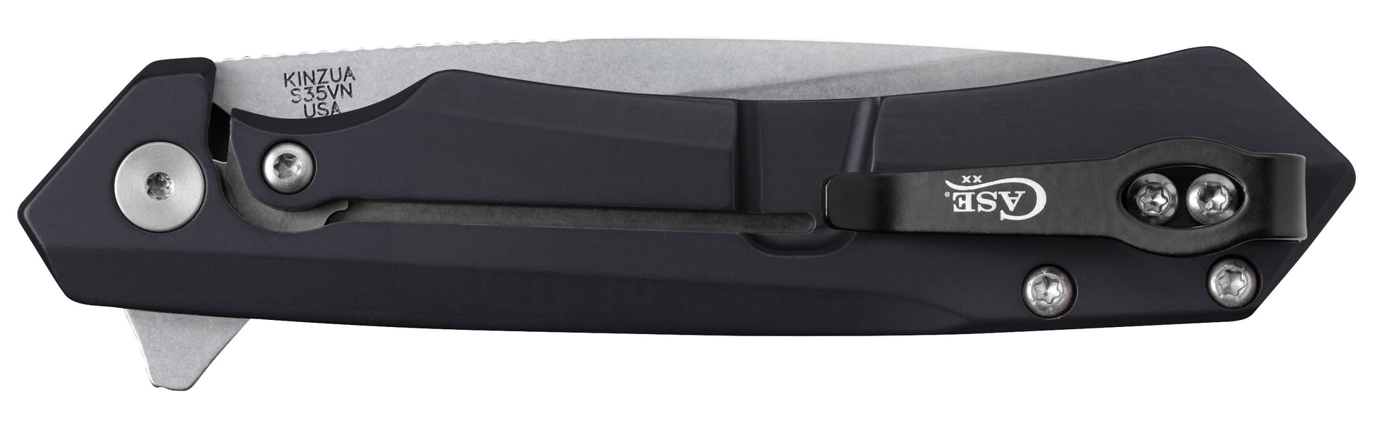 Case Knives Embellished Black Anodized Aluminum Kinzua® with Tanto Blade