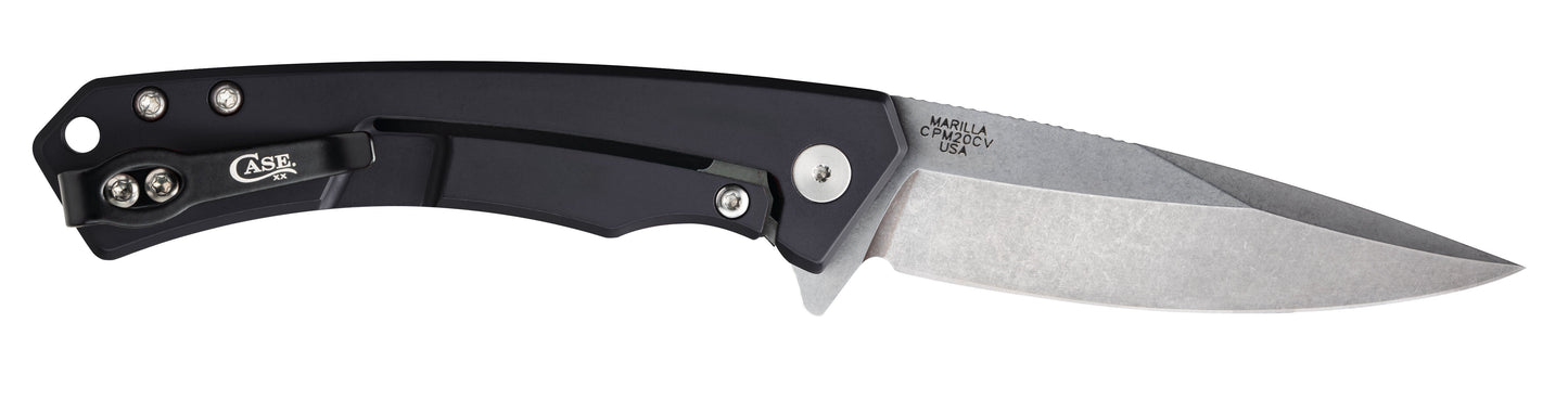 Case Knives Black Anodized Aluminum G-10 Marilla® Knife with CPM20-CV Blade