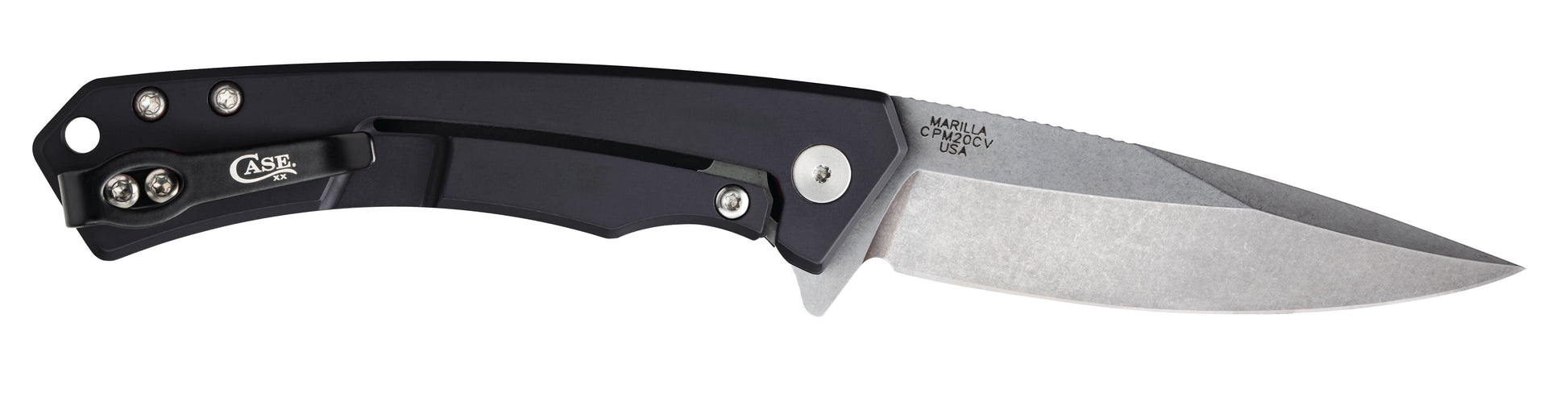 Case Knives Black Anodized Aluminum G-10 Marilla® Knife with CPM20-CV Blade