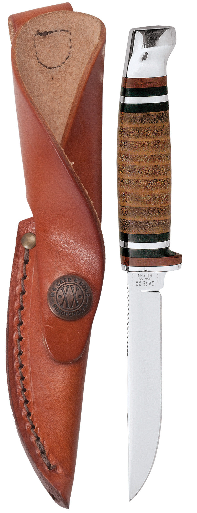 Case Knives Leather Mini FINN Hunter Knife with Leather Sheath