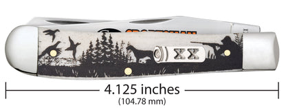 Case Knives Sportsman Series Hunter Embellished Smooth Natural Bone Trapper Knife