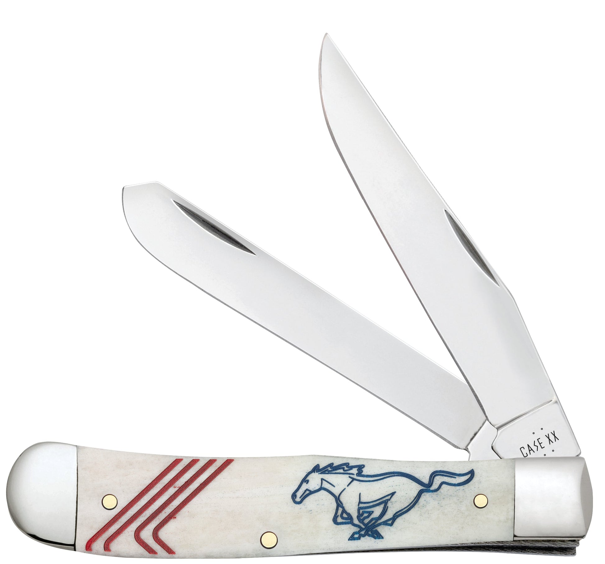 Case Knives Ford Mustang Trapper Gift Set Embellished Smooth Natural Bone