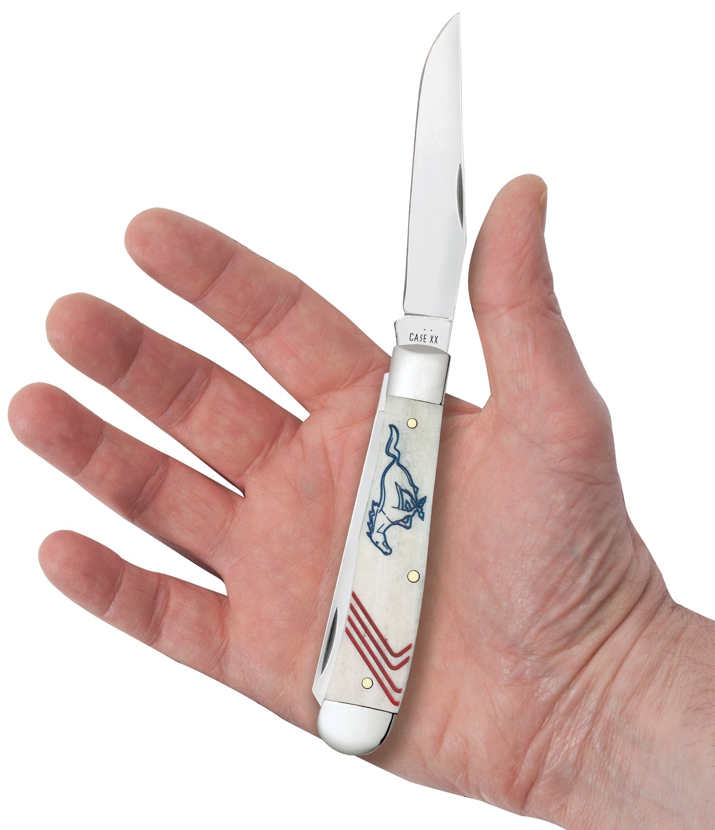 Case Knives Ford Mustang Trapper Gift Set Embellished Smooth Natural Bone