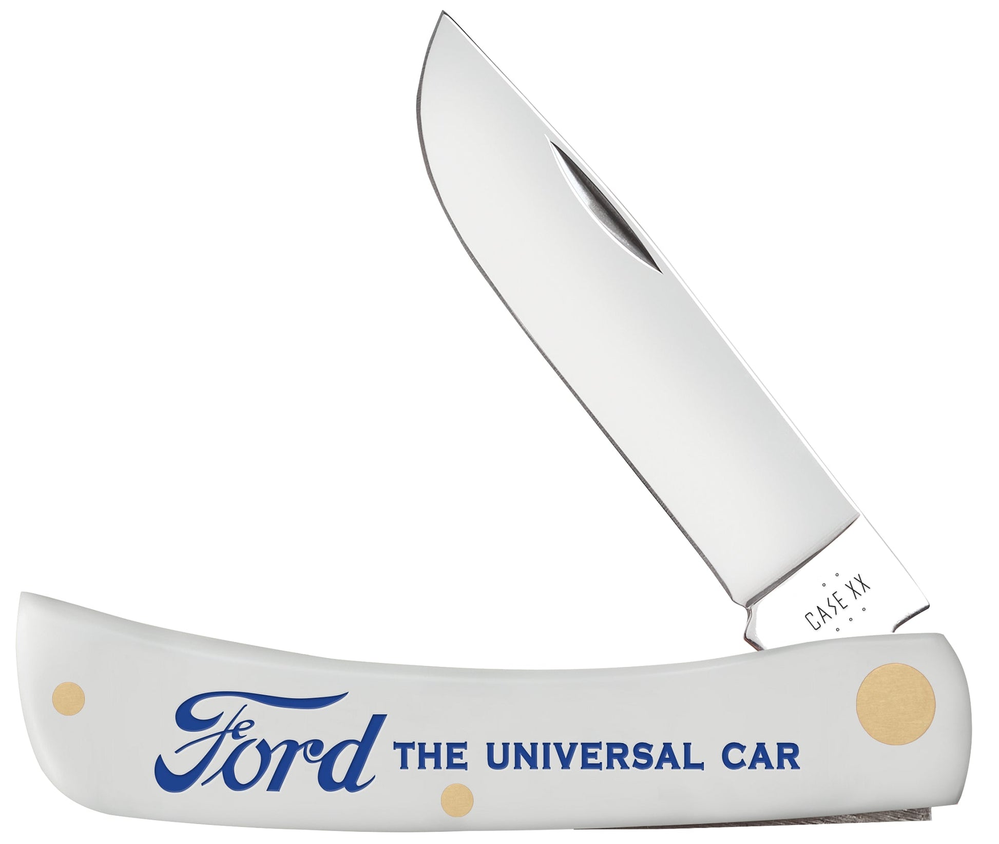 Case Knives Ford Smooth White Synthetic Sod Buster® Jr
