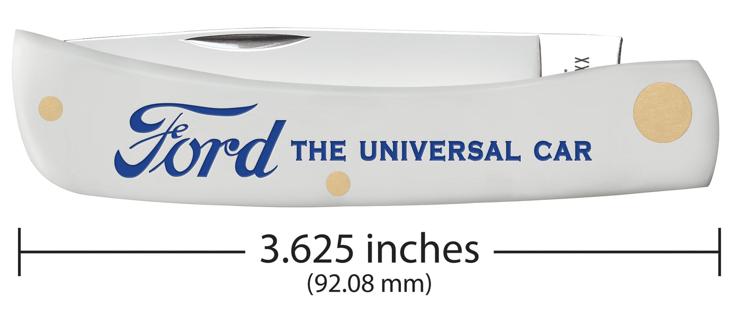 Case Knives Ford Smooth White Synthetic Sod Buster® Jr