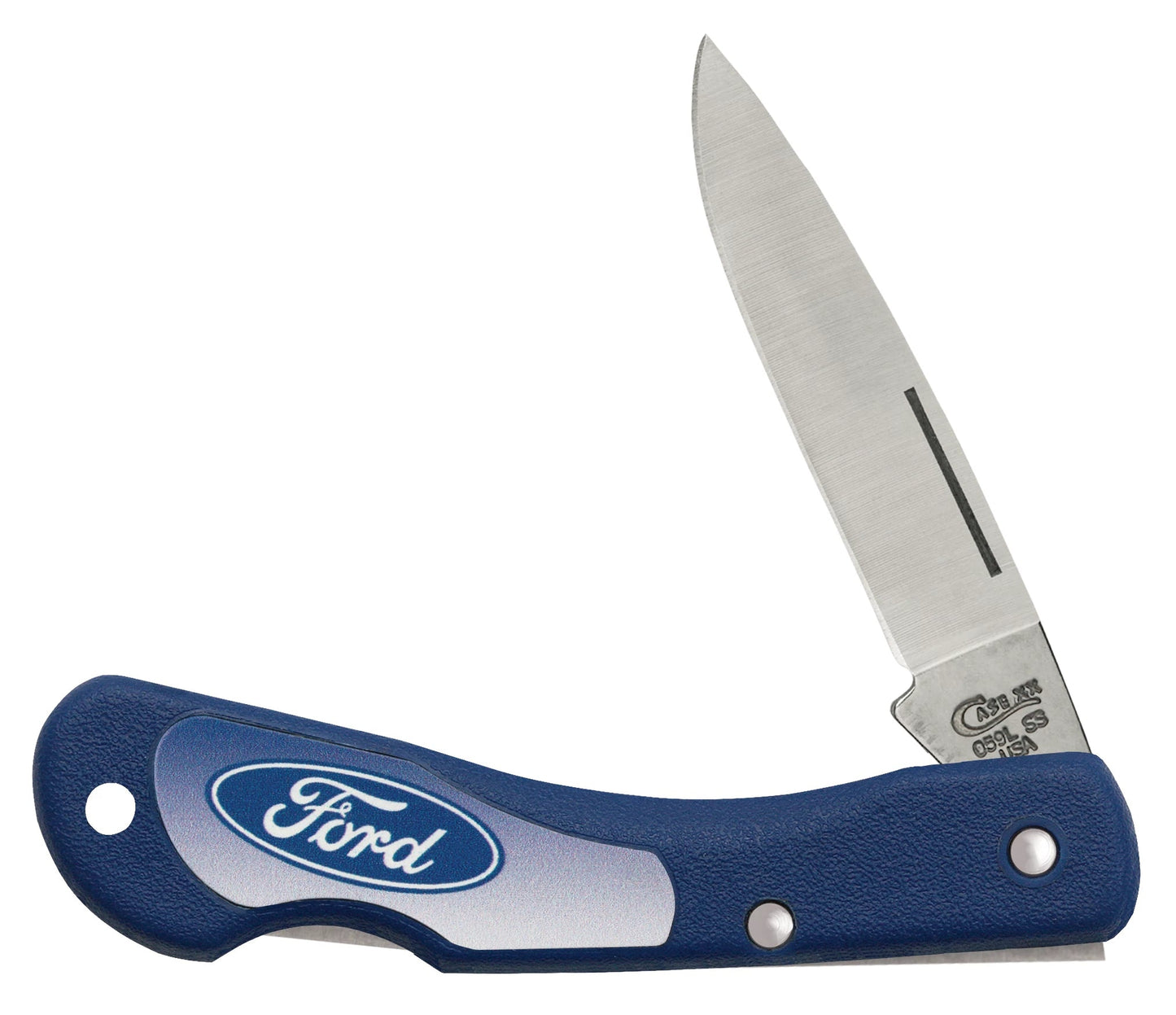 Case Knives Ford Smooth Blue Synthetic Mini Blackhorn® with Imprinted Inlay
