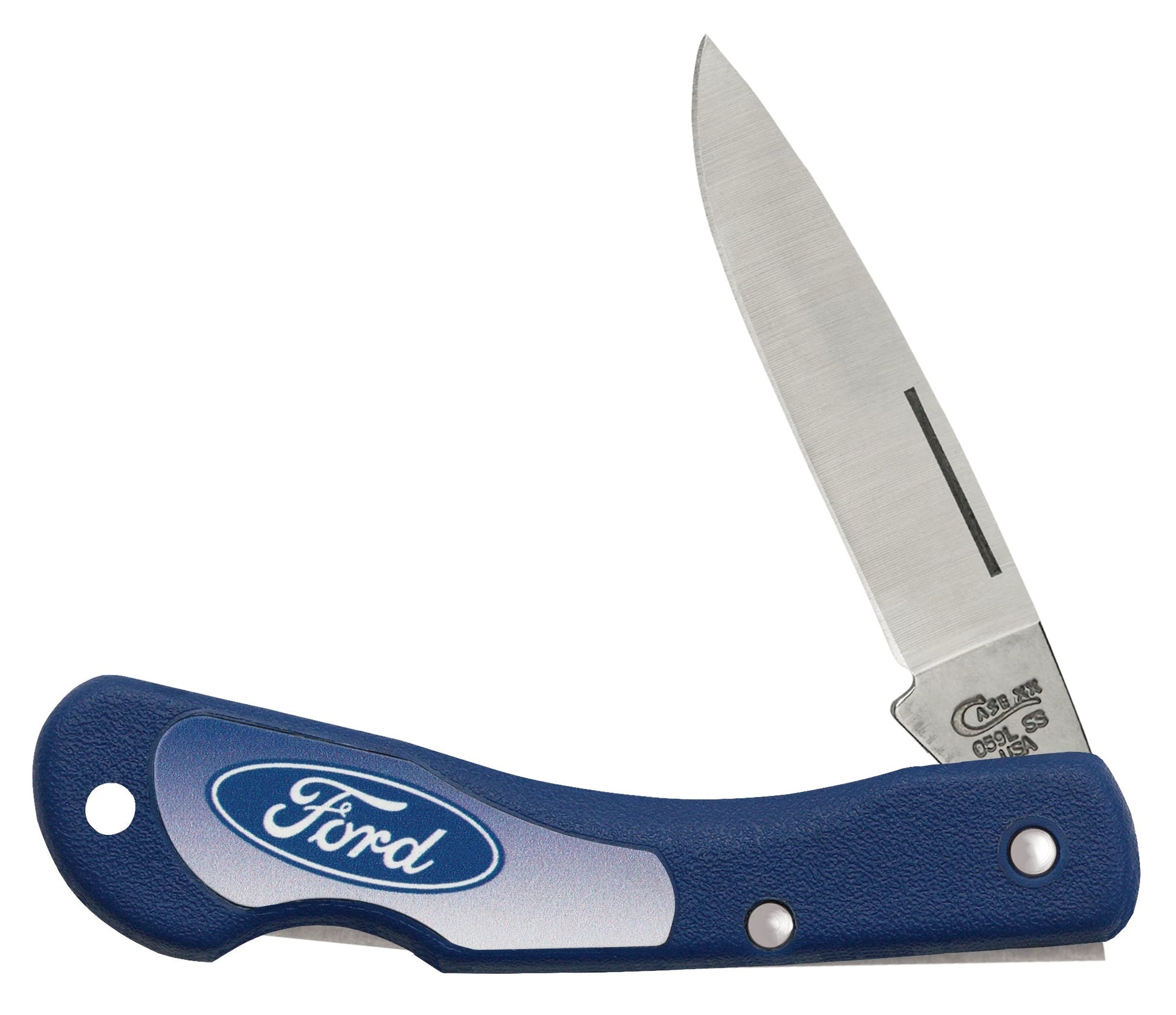 Case Knives Ford Smooth Blue Synthetic Mini Blackhorn® with Imprinted Inlay