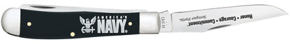 Case Knives US Navy® Embellished Smooth Black Synthetic Trapper Gift Set