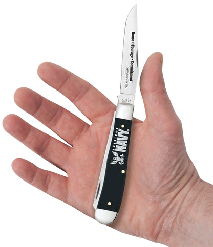 Case Knives US Navy® Embellished Smooth Black Synthetic Trapper Gift Set