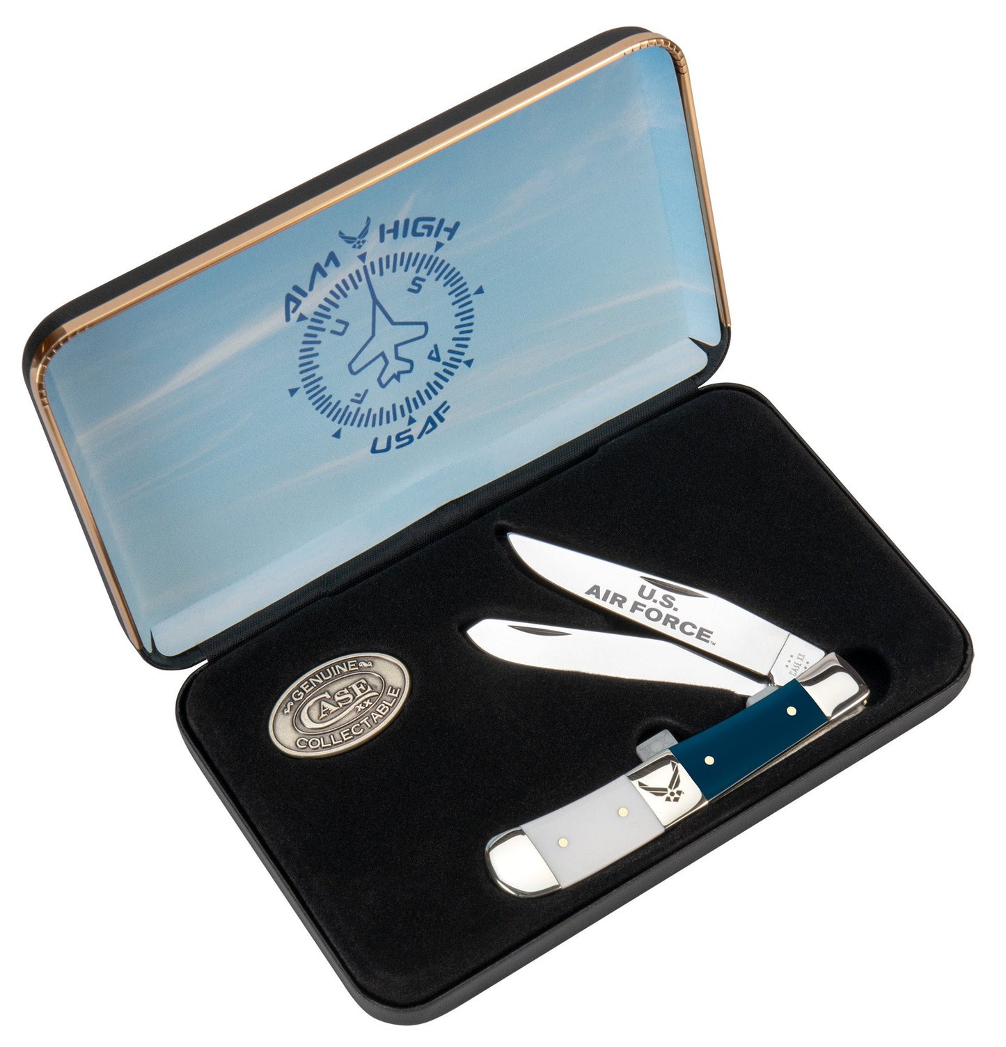Case Knives U.S. Air Force™ Smooth White/Blue Synthetic Trapper Gift Set