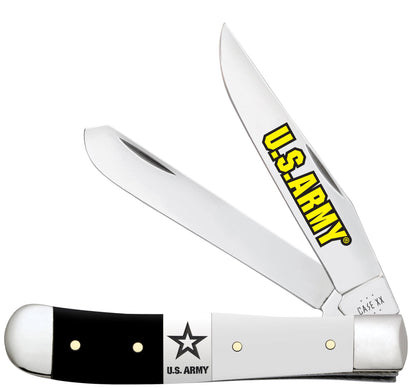 Case Knives U.S. Army Smooth Black/White Synthetic Trapper Gift Set