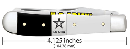 Case Knives U.S. Army Smooth Black/White Synthetic Trapper Gift Set