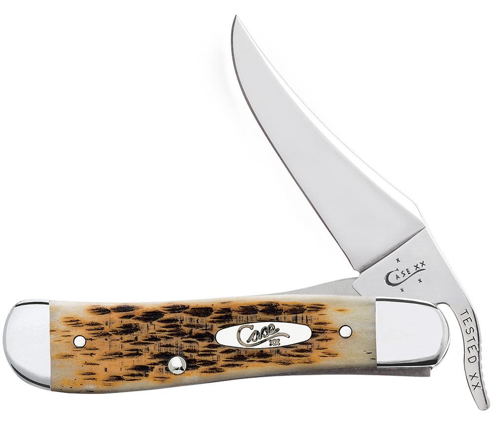 Case Knives Peach Seed Jig Amber Bone RussLock® Knife