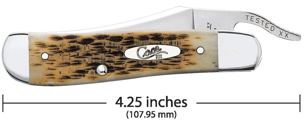 Case Knives Peach Seed Jig Amber Bone RussLock® Knife