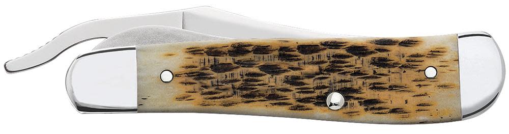 Case Knives Peach Seed Jig Amber Bone RussLock® Knife