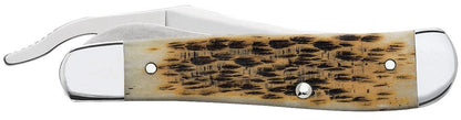 Case Knives Peach Seed Jig Amber Bone RussLock® Knife