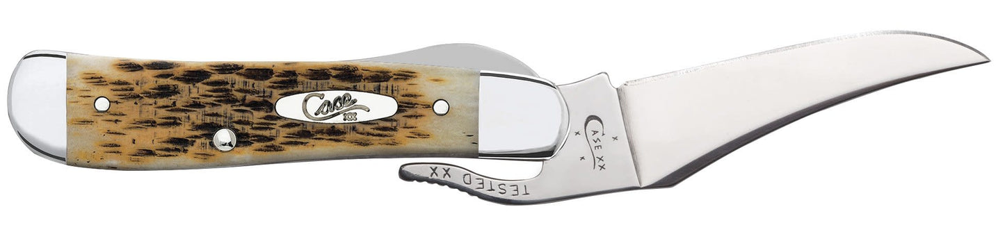 Case Knives Peach Seed Jig Amber Bone RussLock® Knife