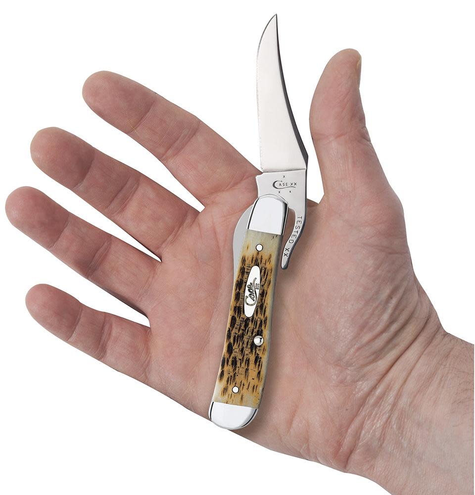 Case Knives Peach Seed Jig Amber Bone RussLock® Knife